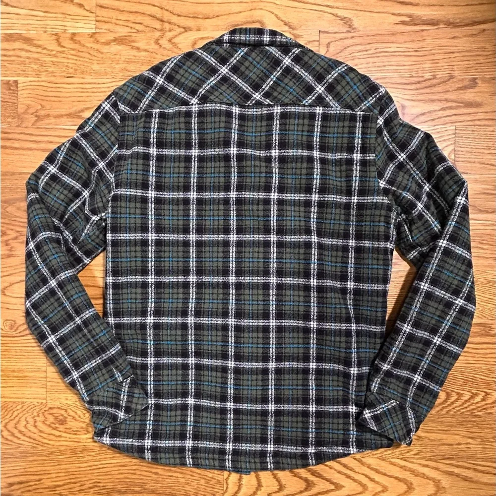 O'Neill Sherpa Lined Plaid Flannel Insulated Shirt Jacket Men‎ Small Blue Green - Picture 8 of 8